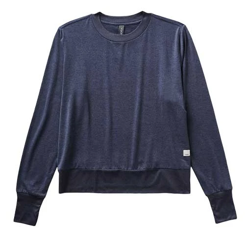 Vuori Women's Daydream Crew - Azure Heather Tops 1 Vuori Women's Daydream Crew - Azure Heather Tops