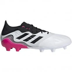 Adidas Unisex Copa Sense .2 Firm Ground Soccer Shoe - Footwear White/Core Black/Shock Pink