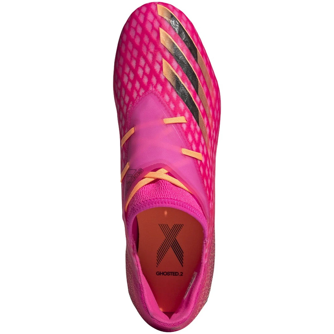 Adidas Unisex X Ghosted .2 Firm Ground Soccer Shoes - Shock Pink/Core Black/Screaming Orange 2 Adidas Unisex X Ghosted .2 Firm Ground Soccer Shoes - Shock Pink/Core Black/Screaming Orange