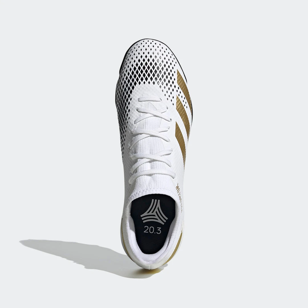 Adidas Predator 20.3 Low Turf Men's Boots - White/Gold/Black Soccer 5 Adidas Predator 20.3 Low Turf Men's Boots - White/Gold/Black Soccer