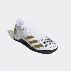 Adidas Predator 20.3 Low Turf Men's Boots - White/Gold/Black Soccer 13 Adidas Predator 20.3 Low Turf Men's Boots - White/Gold/Black Soccer