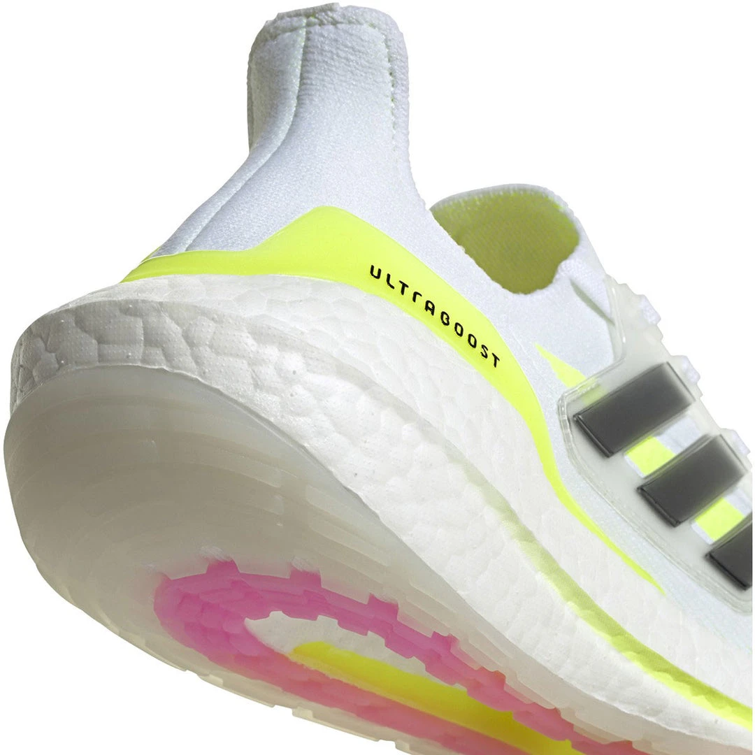 Adidas Women's Ultraboost 21 Running Shoe - Footwear White/Core Black/Solar Yellow - Regular (B) 4 Adidas Women's Ultraboost 21 Running Shoe - Footwear White/Core Black/Solar Yellow - Regular (B)