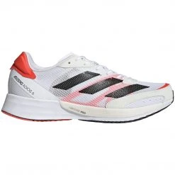 Adidas Men's Adizero Adios 6 Running Shoe - Cloud White/Core Black/Solar Red - Regular (D) Shoes
