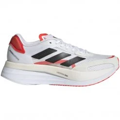 Adidas Shoes Women's Adizero Boston 10 Running Shoe - Cloud White/Core Black/Solar Red - Regular (B)