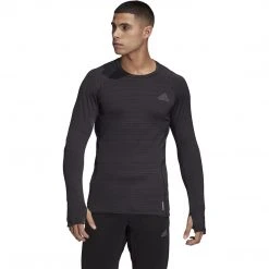 Men's Adidas Runner Long Sleeve Tee - Black Apparel