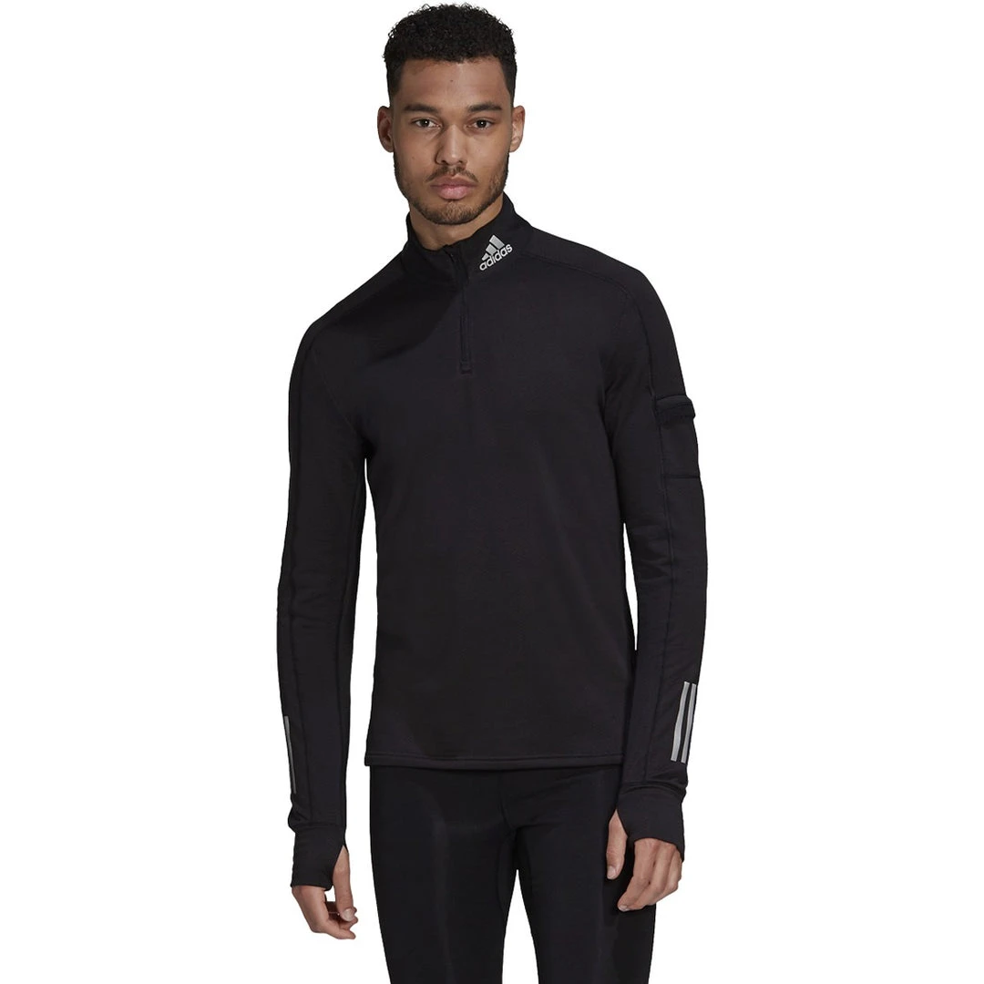 Adidas Tops Men's Own The Run Warm Half Zip Top - Black 1 Adidas Tops Men's Own The Run Warm Half Zip Top - Black