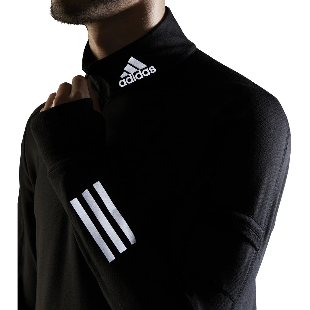 Adidas Tops Men's Own The Run Warm Half Zip Top - Black 4 Adidas Tops Men's Own The Run Warm Half Zip Top - Black