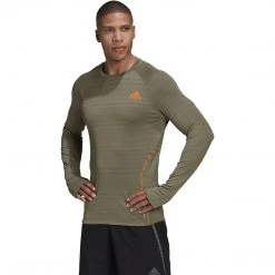 Adidas Tops Men's Runner Long Sleeve Tee - Legacy Green
