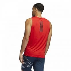 Adidas Tops Men's Aero 3S Tank - Vivid Red 7 Adidas Tops Men's Aero 3S Tank - Vivid Red