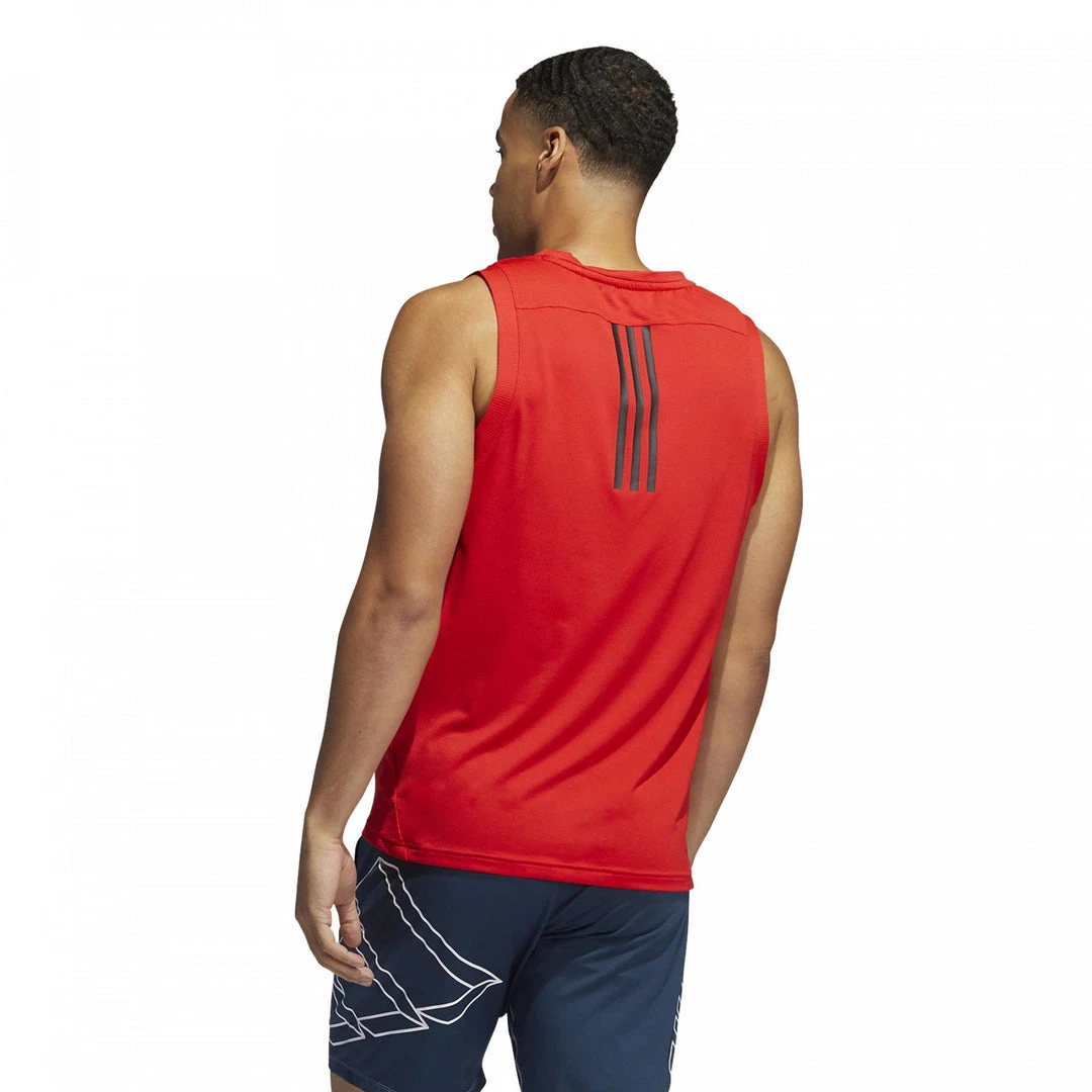 Adidas Tops Men's Aero 3S Tank - Vivid Red 3 Adidas Tops Men's Aero 3S Tank - Vivid Red