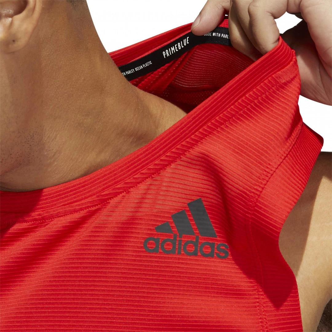 Adidas Tops Men's Aero 3S Tank - Vivid Red 4 Adidas Tops Men's Aero 3S Tank - Vivid Red