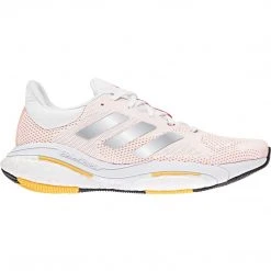 Adidas Women's Solar Glide 5 Running Shoe - Core White/Silver Met/Lt Flash Orange - Regular (B) Shoes