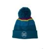 Boco Gear Unisex RUN MICH Stripe PomPom Beanie - Purple/Lime/Blue