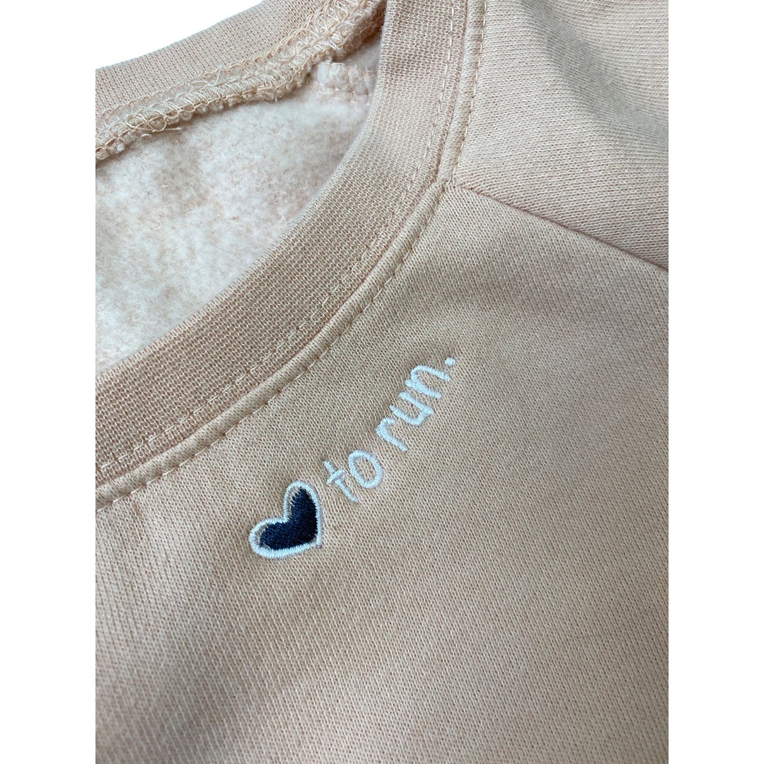 Gazelle Sports Tops Women's Love To Run Cali Wave Wash Crew - Blush 2 Gazelle Sports Tops Women's Love To Run Cali Wave Wash Crew - Blush