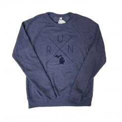 Gazelle Sports Apparel Unisex RUN X Raglan Sweatshirt - Heather Navy
