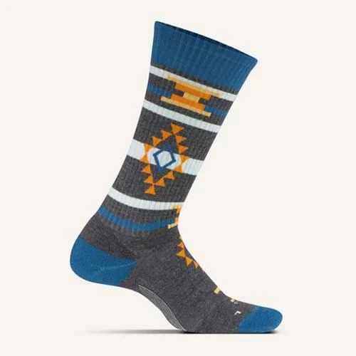 Feetures Socks Unisex Sedona Cushion Crew Sock - Blue/Gray 1 Feetures Socks Unisex Sedona Cushion Crew Sock - Blue/Gray