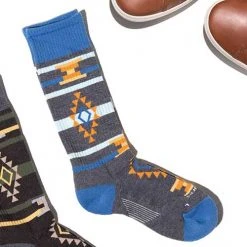 Feetures Socks Unisex Sedona Cushion Crew Sock - Blue/Gray 7 Feetures Socks Unisex Sedona Cushion Crew Sock - Blue/Gray