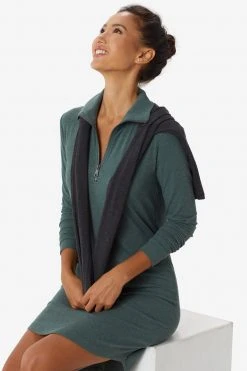 Lole Women's Villeray Long Sleeve Dress - Eucalyptus Heather