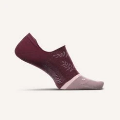 Feetures Unisex Everyday No Show - Fern Leaf Plum