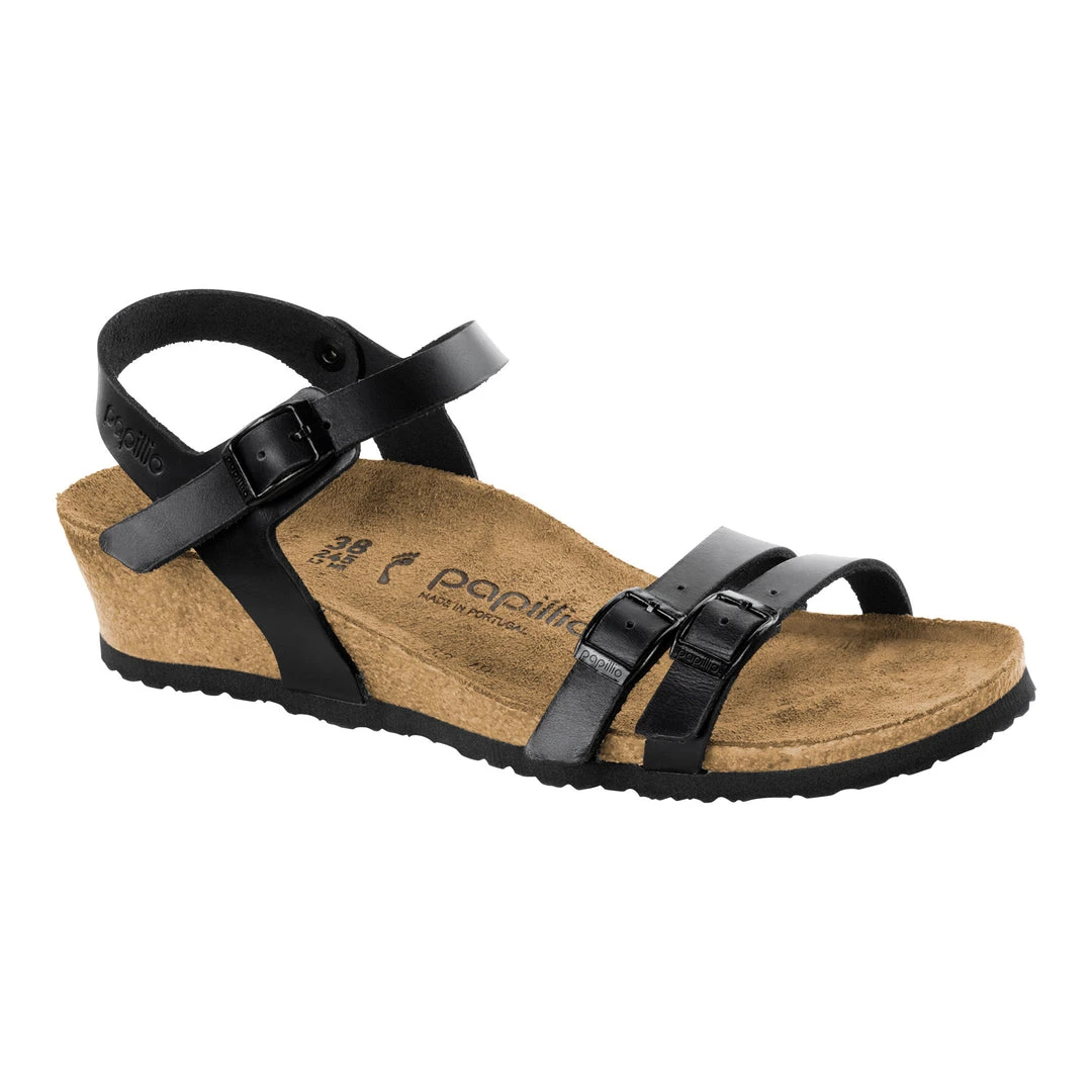 Birkenstock Women's Papillio Lana Cork Black Leather Sandal- Medium/Narrow 1 Birkenstock Women's Papillio Lana Cork Black Leather Sandal- Medium/Narrow
