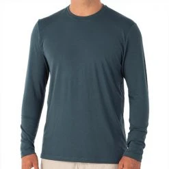 Free Fly Apparel Men's Bamboo Midweight Long Sleeve - Blue Dusk