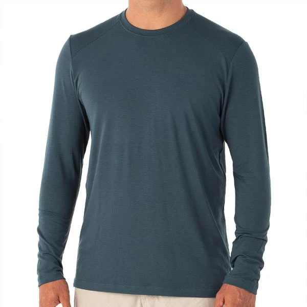 Free Fly Apparel Men's Bamboo Midweight Long Sleeve - Blue Dusk 1 Free Fly Apparel Men's Bamboo Midweight Long Sleeve - Blue Dusk