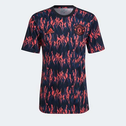 Adidas Men's Manchester United 21/22 Pre Match Jersey - Black/Shock Red Sustainability 1 Adidas Men's Manchester United 21/22 Pre Match Jersey - Black/Shock Red Sustainability