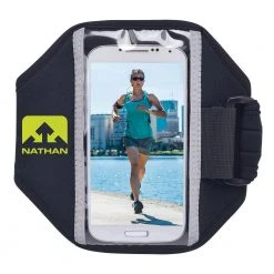 Nathan Run Super 5K Smartphone Armband - Black/Sulfur Spring