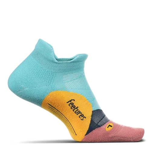 Feetures Socks Unisex Elite Light Cushion No Show Tab - Takeoff Turquoise 1 Feetures Socks Unisex Elite Light Cushion No Show Tab - Takeoff Turquoise