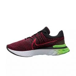 Shoes Men's Nike React Infinity 3 Running Shoe -Black/Siren Red/Green Strike - Regular (D)