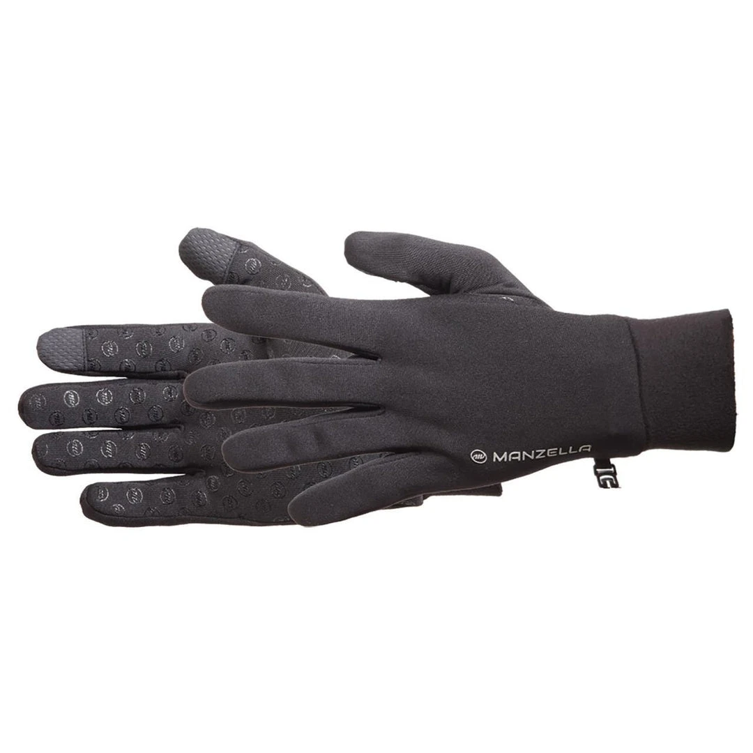Manzella Men's Power Stretch Ultra TouchTip Gloves - Black Run 1 Manzella Men's Power Stretch Ultra TouchTip Gloves - Black Run
