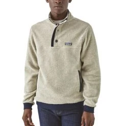 Patagonia Men's Shearling Button Pullover - Oatmeal Heather Tops