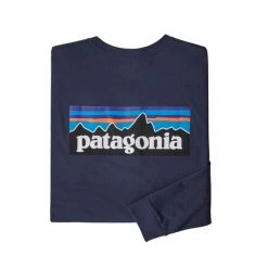 Patagonia Apparel Men's Long Sleeved P-6 Logo Responsibili-Tee Shirt - Classic Navy