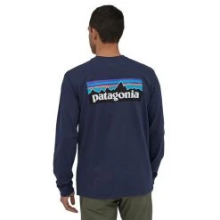 Patagonia Apparel Men's Long Sleeved P-6 Logo Responsibili-Tee Shirt - Classic Navy 5 Patagonia Apparel Men's Long Sleeved P-6 Logo Responsibili-Tee Shirt - Classic Navy