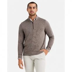 Rhone Apparel Men's Commuter 1/4 Zip - Glazed Ginger/White Marle