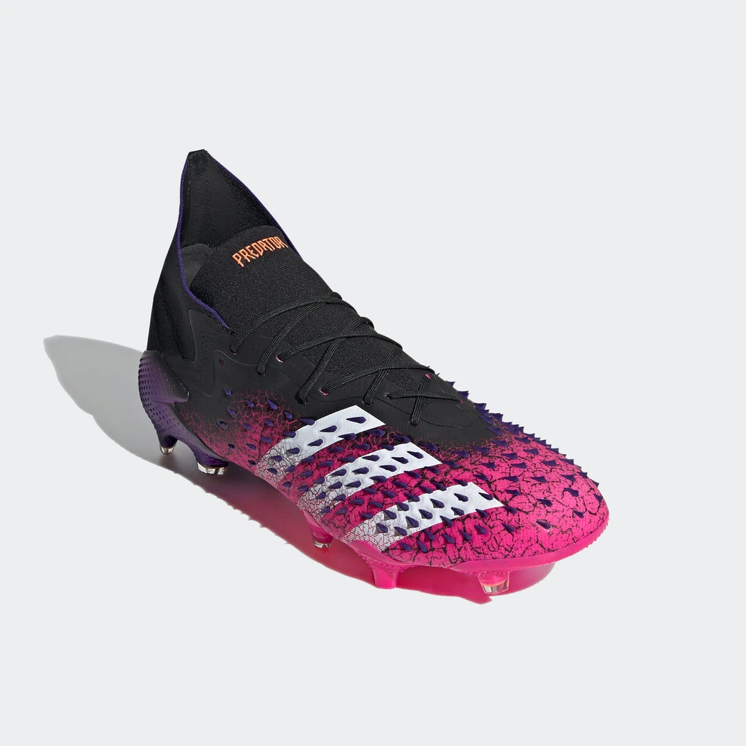 Adidas Unisex Predator Freak .1 Firm Ground Soccer Shoes - Core Black/Cloud White/Shock Pink