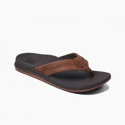 Reef Men's Leather Ortho-Bounce Coast Sandal - Brown- Regular (D) Shoes