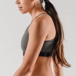 Rabbit Bras Women's Strappy Pocket Bra - Charcoal 6 Rabbit Bras Women's Strappy Pocket Bra - Charcoal