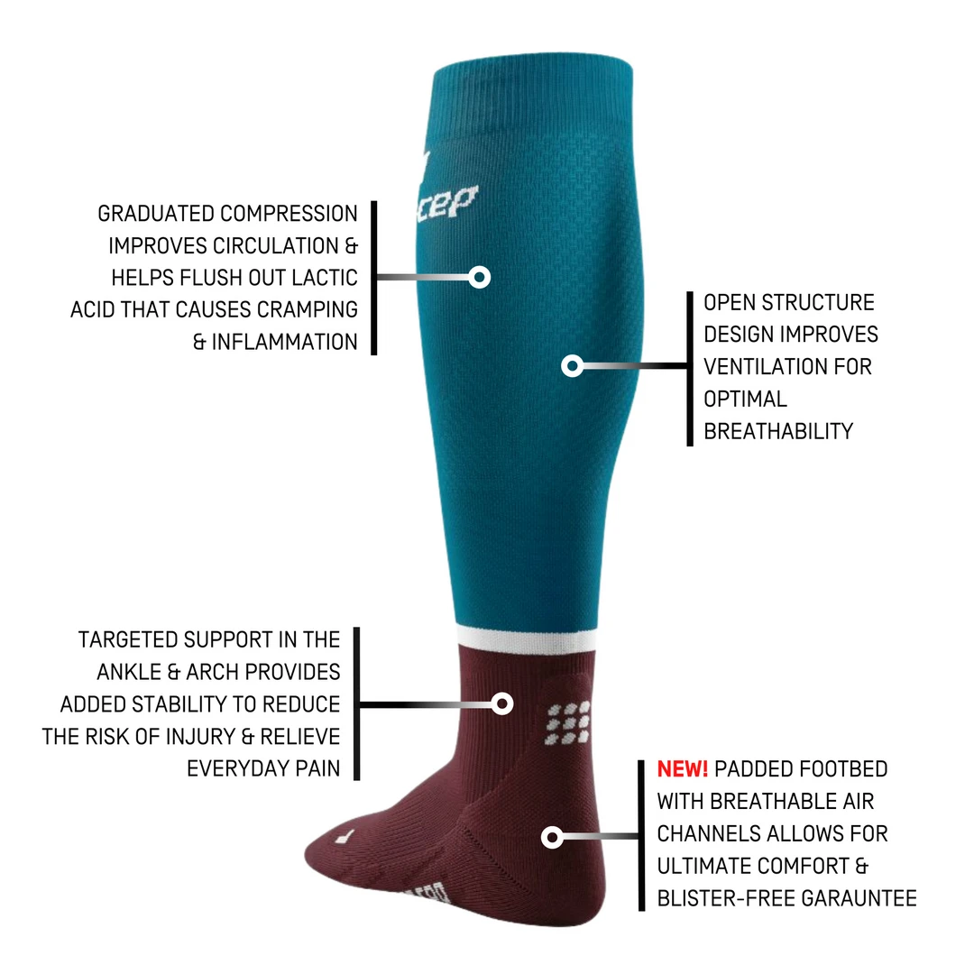 CEP Men's The Run Compression Socks 4.0 - Petrol/Dark Red 6 CEP Men's The Run Compression Socks 4.0 - Petrol/Dark Red