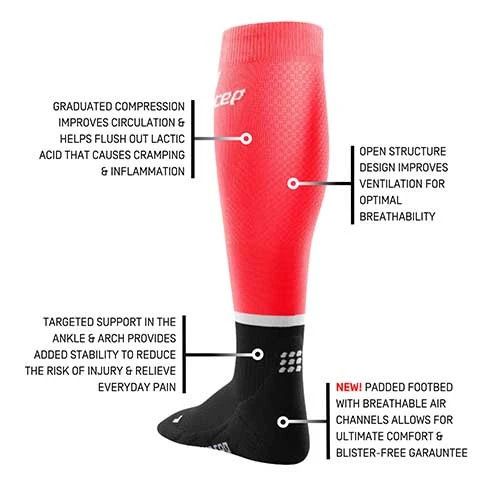 CEP Women's The Run Compression Socks 4.0 - Pink/Black 5 CEP Women's The Run Compression Socks 4.0 - Pink/Black