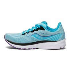 Saucony Shoes Women's Ride 14 Running Shoe - Powder/Concord -Regular (B)