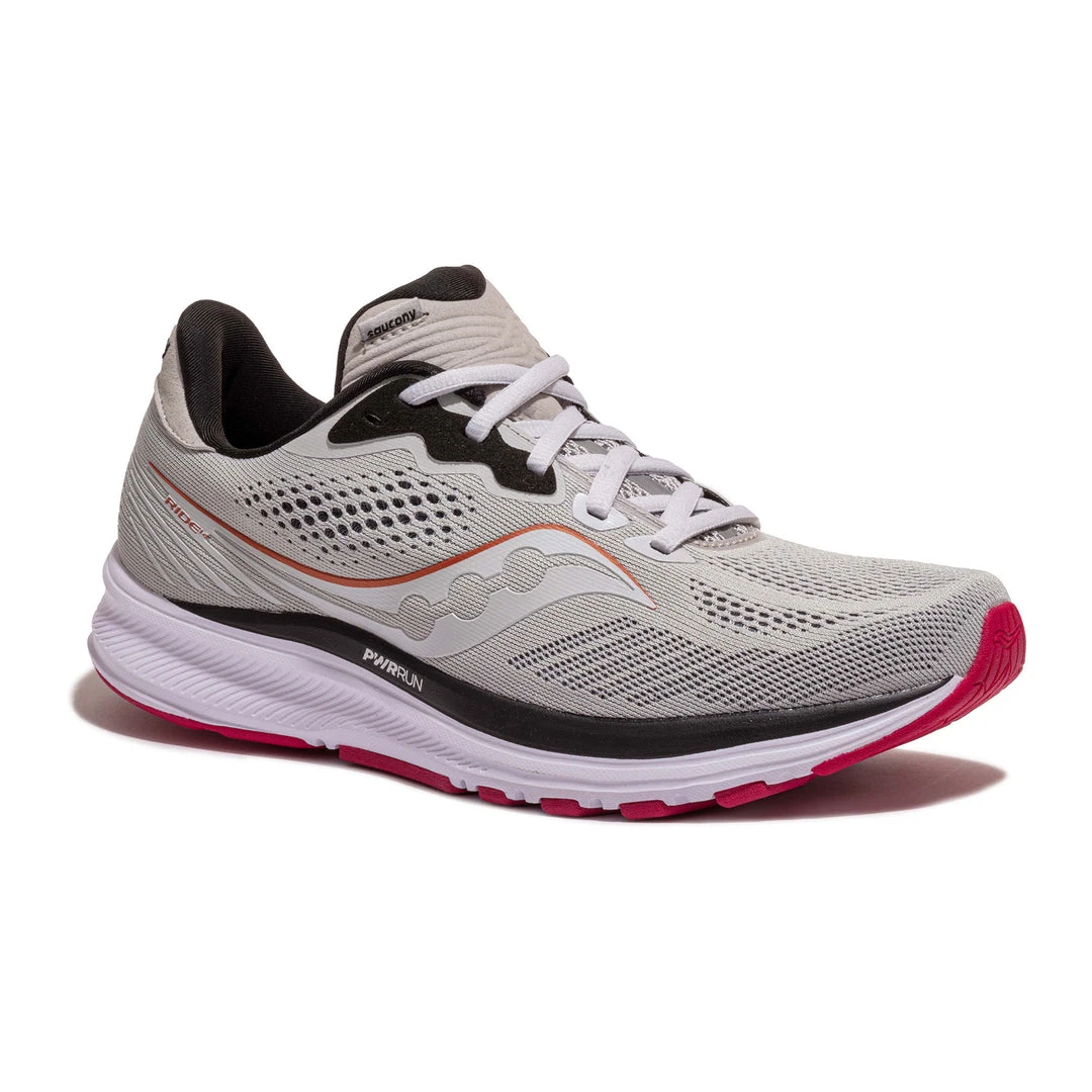 Saucony Women's Ride 14 Running Shoe - Fog/Cherry - Regular (B) Shoes 4 Saucony Women's Ride 14 Running Shoe - Fog/Cherry - Regular (B) Shoes