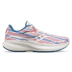 Saucony Shoes Women's Ride 15 Running Shoe- White/Blue/Red- Regular (B)