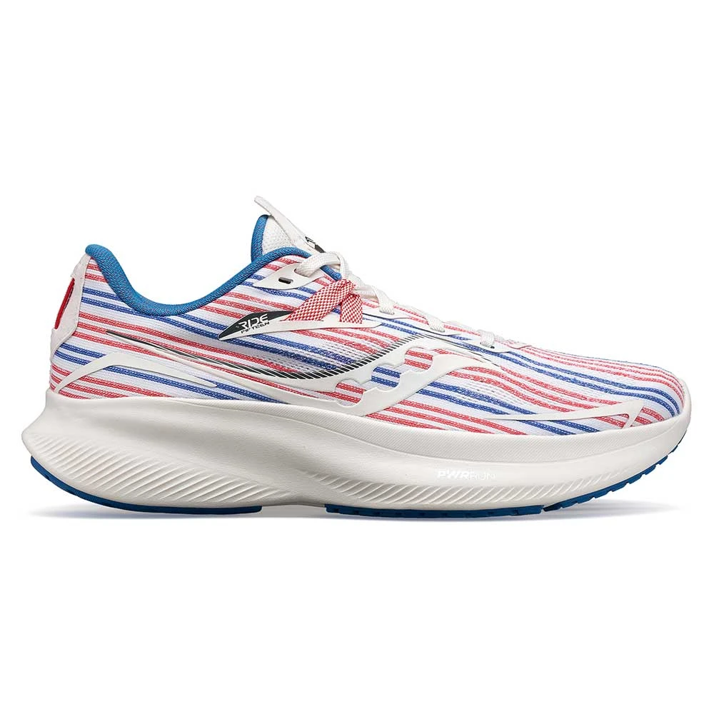 Saucony Shoes Women's Ride 15 Running Shoe- White/Blue/Red- Regular (B) 1 Saucony Shoes Women's Ride 15 Running Shoe- White/Blue/Red- Regular (B)