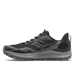 Saucony Women's Peregrine 12 Trail Running Shoe - Black/Charcoal - Regular (B)