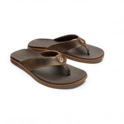 Olukai Shoes Men's Alania Sandal - Mustang/Dark Wood- Regular (D)