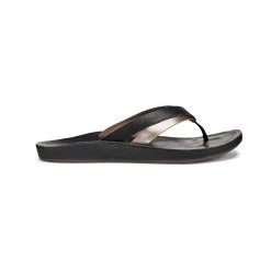 Olukai Shoes Women's Kaekae Sandal - Black/Silver- Regular (B)