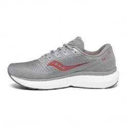 Saucony Men's Triumph 18 Running Shoe - Alloy/Red - Regular (D)