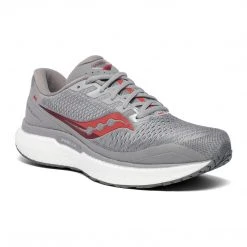 Saucony Men's Triumph 18 Running Shoe - Alloy/Red - Regular (D) 7 Saucony Men's Triumph 18 Running Shoe - Alloy/Red - Regular (D)