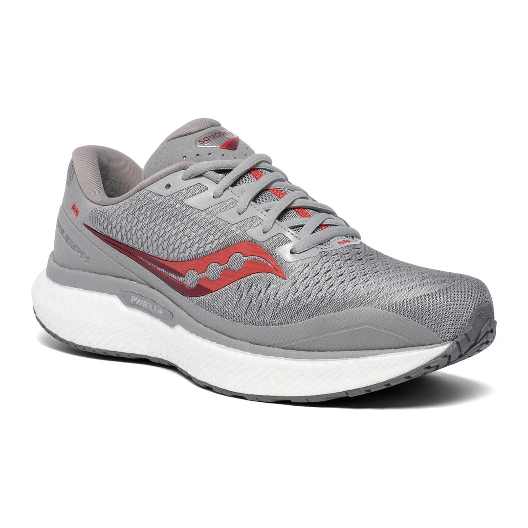 Saucony Men's Triumph 18 Running Shoe - Alloy/Red - Regular (D) 3 Saucony Men's Triumph 18 Running Shoe - Alloy/Red - Regular (D)